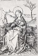 Albrecht Durer The Virgin on a grassy bench oil
